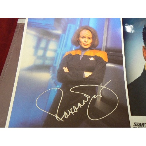 90 - 7 X OFFICIAL STAR TREK PHOTOGRAPHS. SIGNED.