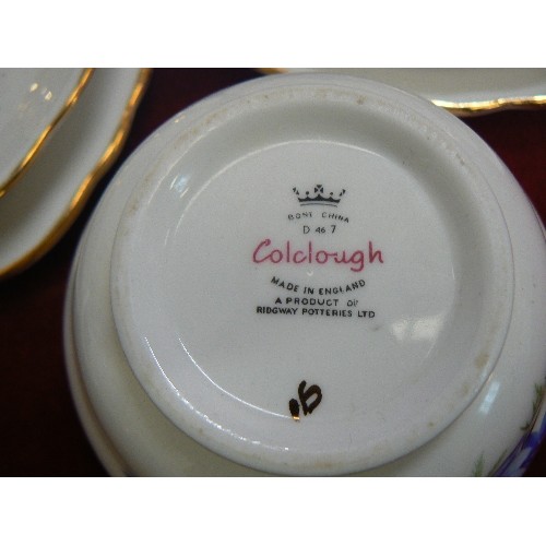 91 - COLCLOUGH BONE CHINA TEASET BLUE FLOWER DESIGN - 19 PIECES AND A ROYAL GRAFTON INDIAN TREE PART TEA ... 