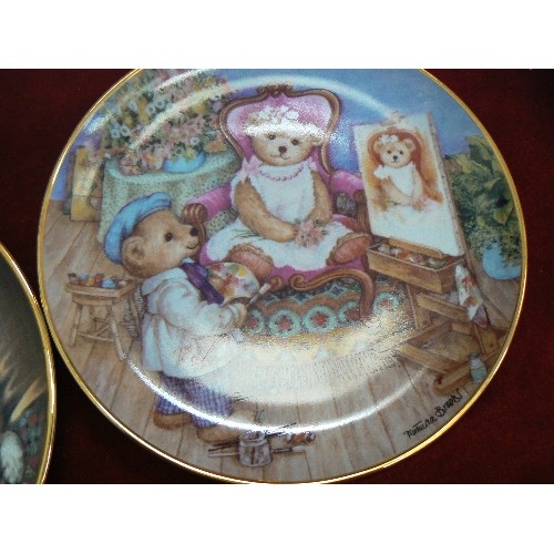 92 - COLLECTABLE LIMITED EDITION TEDDY-BEAR PLATES. FRANKLIN MINT. 7 CIRCULAR PLATES, & 2 BEAR SHAPED. IN... 