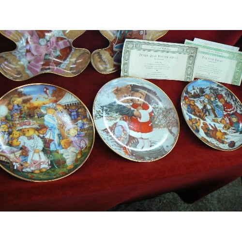 92 - COLLECTABLE LIMITED EDITION TEDDY-BEAR PLATES. FRANKLIN MINT. 7 CIRCULAR PLATES, & 2 BEAR SHAPED. IN... 