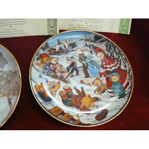 92 - COLLECTABLE LIMITED EDITION TEDDY-BEAR PLATES. FRANKLIN MINT. 7 CIRCULAR PLATES, & 2 BEAR SHAPED. IN... 