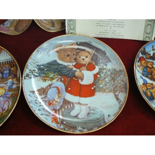 92 - COLLECTABLE LIMITED EDITION TEDDY-BEAR PLATES. FRANKLIN MINT. 7 CIRCULAR PLATES, & 2 BEAR SHAPED. IN... 