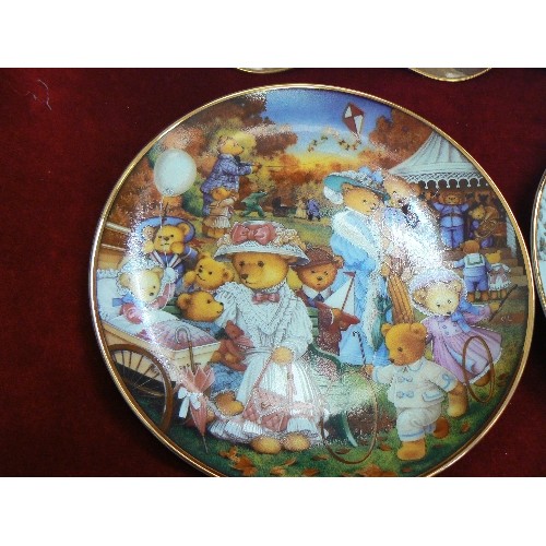 92 - COLLECTABLE LIMITED EDITION TEDDY-BEAR PLATES. FRANKLIN MINT. 7 CIRCULAR PLATES, & 2 BEAR SHAPED. IN... 