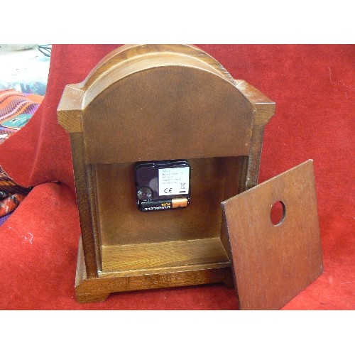 95 - WOODEN CASED MANTEL CLOCK. 'WM WIDDOP-TEMPUS FUGIT'