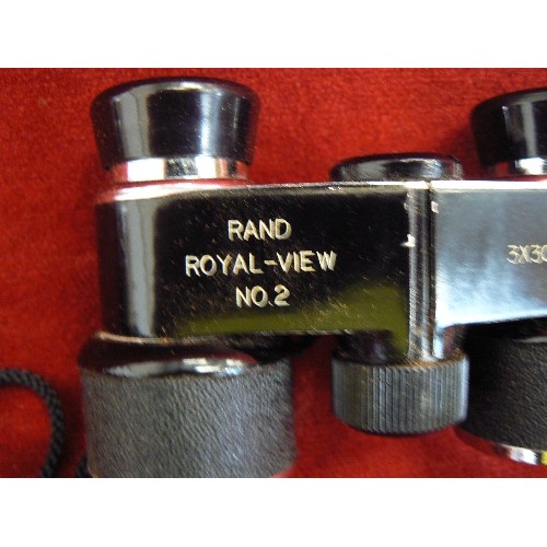 105 - VINTAGE BINOCULARS IN ORIGINAL CAE.  'RAND-ROYAL-VIEW NO2' 3 X 30-10