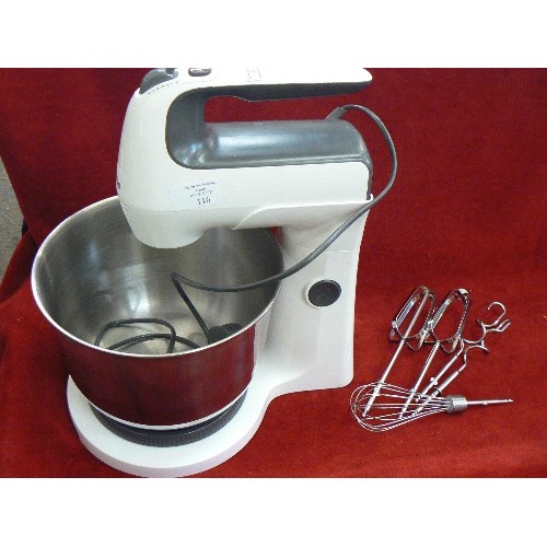 116 - BREVILLE FOOD MIXER WITH STAINLESS STEEL BOWL & ATTACHMENTS. GOOD CONDITION.