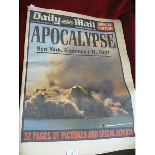 119 - 5 X SPECIAL EDITION DAILY MAIL NEWSPAPERS FROM 2001. NEW YORK 9-11, AMERICA AT WAR.