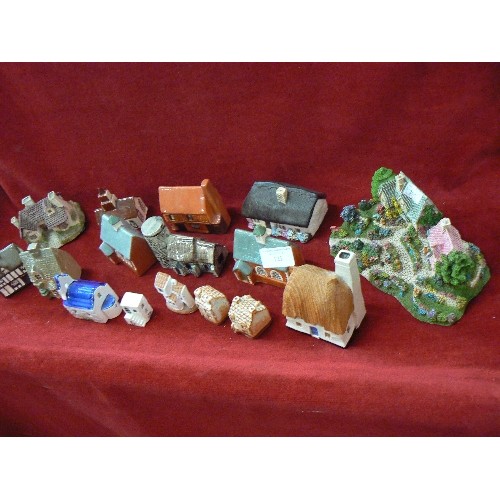 123 - FELSHAM-SUFFOLK, MINIATURE CERAMIC COTTAGES, ALSO LEONARDO COTTAGE, HAND-MADE CORNISH COTTAGE, AND A... 