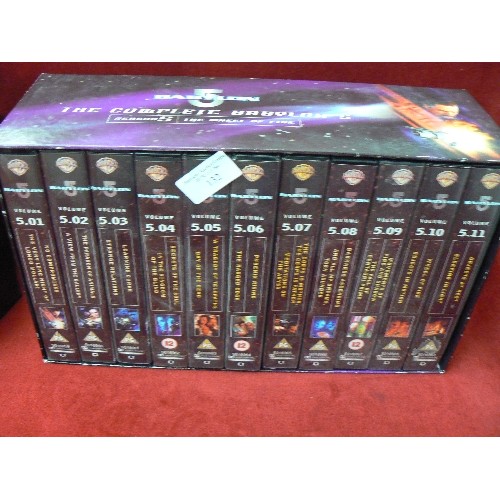 132 - 2 X VIDEO BOX SETS. GODFATHER TRILOGY 1901-1980. ALSO BABYLON 5.01 THROUGH TO 5.11