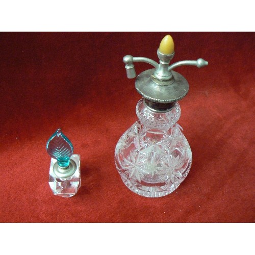 139 - 2 X CUT-GLASS PERFUME BOTTLES.