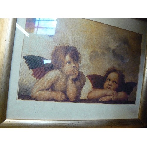 146 - 16 X FRAMED/GLAZED PICTURES. INC CHERUBS, FLOWERS AND RIVER SCENES.