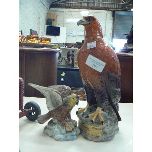 197 - GOLDEN EAGLE DECANTER. BENEAGLES SCOTCH WHISKEY. ALSO AN EAGLE FIGURE.