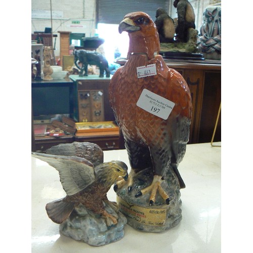 197 - GOLDEN EAGLE DECANTER. BENEAGLES SCOTCH WHISKEY. ALSO AN EAGLE FIGURE.