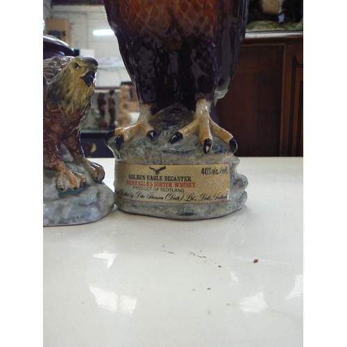 197 - GOLDEN EAGLE DECANTER. BENEAGLES SCOTCH WHISKEY. ALSO AN EAGLE FIGURE.