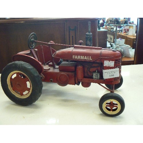 199 - LARGE TIN TRACTOR. 'FARMALL'