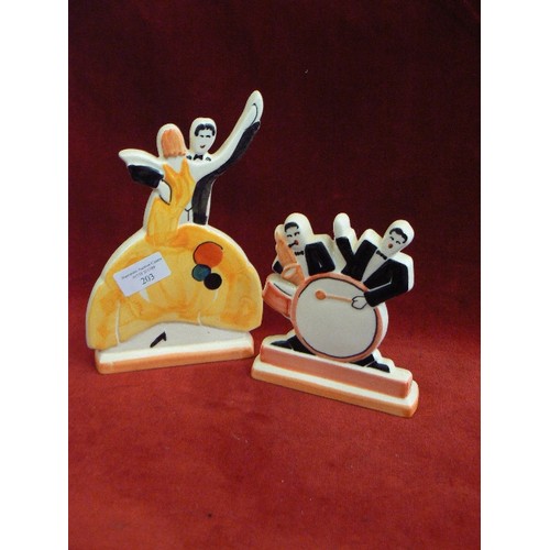 203 - 2 X UNUSUAL HAND-PAINTED BALLROOM DANCING FIGURES. [PAST-TIMES]