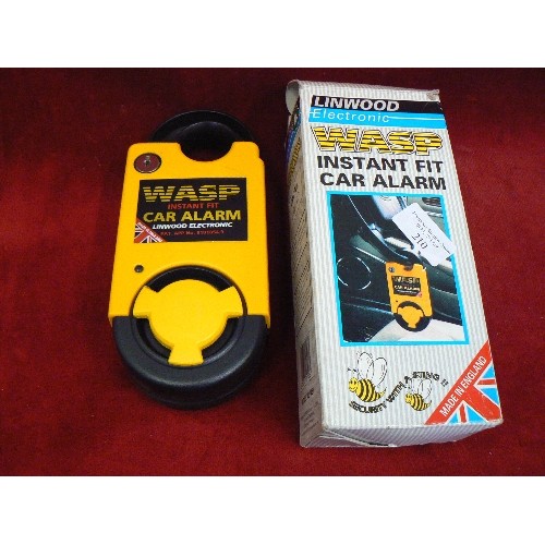 210 - WASP INSTANT FIT CAR ALARM. LINWOOD ELECTRONIC. WITH BOX.