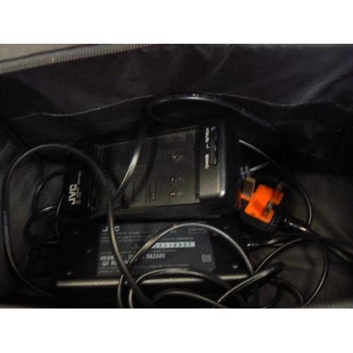 228 - JVC COMPACT VHS VIDEO-MOVIE CAMERA GR-M3. WITH BAG, CHARGER ETC