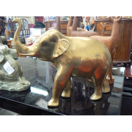 231 - LARGE BRASS ELEPHANT.