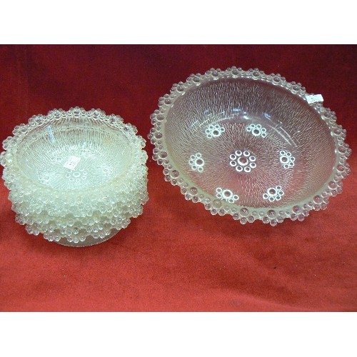 233 - GLASS TRIFLE/SUNDAE SET. 7 PCS WITH BOBBLE GLASS EDGING