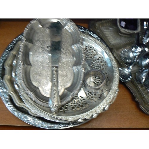 237 - SILVER-PLATE PLATTERS, SERVING DISHES, CUTLERY ETC.