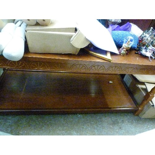 401 - WOODEN COFFEE TABLE WITH SHELF BELOW. 106CM L