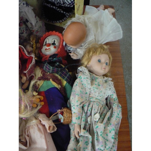 319 - PORCELAIN DOLL COLLECTION. INC A CLOWN, A BABY ETC.