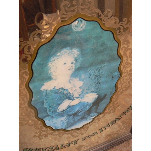 335 - PEARS SOAP MIRROR. FRAMED. 77CM