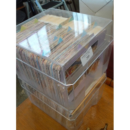 289 - 'DELICIOUS MEALS MADE EASY' 2 X PERSPEX CASES FULL OF RECIPE INDEX CARDS.