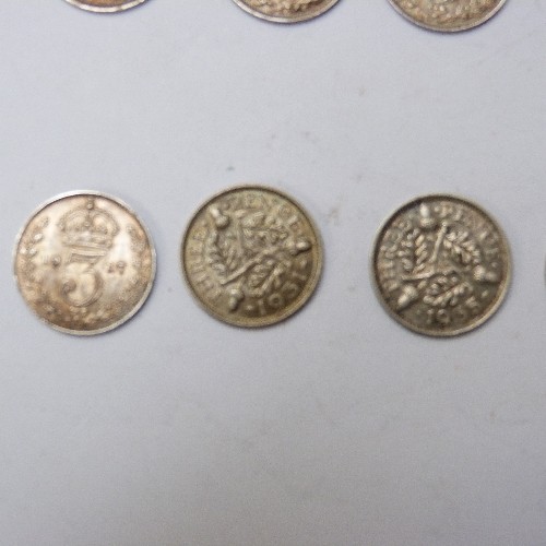 24 - 23 SILVER THREEPENCE COINS 
1822 GEORGE IIII VERY FINE 
1836 WILLIAM IV VERY FINE
1838 VICTORIA VERY... 