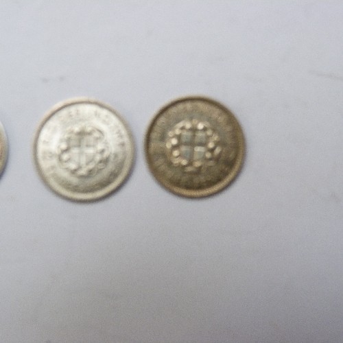 24 - 23 SILVER THREEPENCE COINS 
1822 GEORGE IIII VERY FINE 
1836 WILLIAM IV VERY FINE
1838 VICTORIA VERY... 