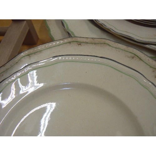 380 - VINTAGE ALFRED MEAKIN DINNER SET. MEAT & SERVING PLATES, DINNER, SIDE AND TEA PLATES. CUPS/SAUCERS. ... 