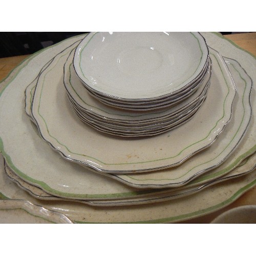 380 - VINTAGE ALFRED MEAKIN DINNER SET. MEAT & SERVING PLATES, DINNER, SIDE AND TEA PLATES. CUPS/SAUCERS. ... 