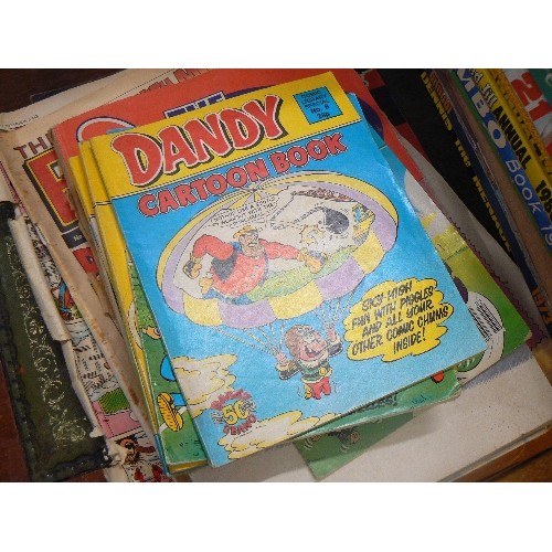 393 - STACK OF VINTAGE 70'S & 80'S ANNUALS, INC THE DANDY, GOAL, SCORCHER, EAGLE, BIMBO, JACK & JILL, COUN... 