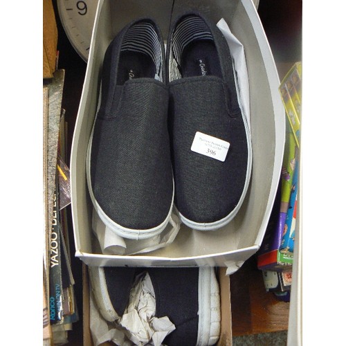 396 - DARK GREY CANVAS SHOES 6. NEW/UNWORN. ALSO A SIMILAR PAIR WHICH HAVE BEEN WORN. BOTH WITH BOXES.