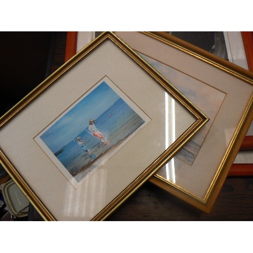 404 - 6 X SMALL FRAMED PICTURES. INC OIL ON CANVAS, WATERCOLOUR, LIMITED EDITION PRINT, BALLET PHOTOGRAPHS... 