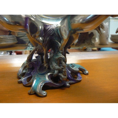 415 - UNICORNS OF THE NEW AGE- CRYSTAL BALL. LIMITED EDITION FRANKLIN MINT SCULPTURE ON FINE PEWTER BASE. ... 