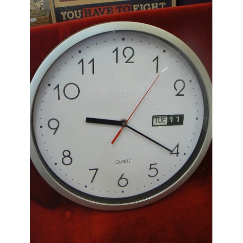 263 - ARGOS DAY & DATE WALL CLOCK. APPEARS NEW/BOXED.