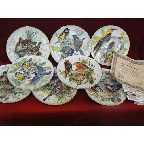 265 - WWF LIMITED EDITION PLATE COLLECTION. BIRD THEMED. X 8. WITH CERTS OF AUTH.