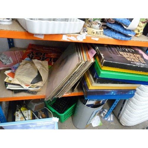 450 - SHELF OF LP ALBUMS AND 45 RPM RECORDS. SEVERAL BOXED SETS OF LPS BY TIME LIFE RECORDS, ROBERTA FLACK... 