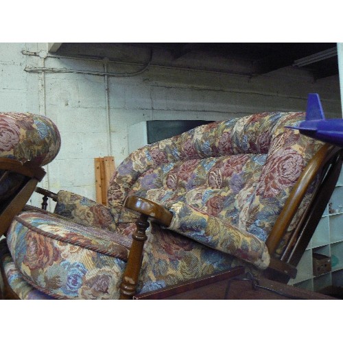 320 - JOYNSON HOLLAND 'COTTAGE SUITE' SOFA AND CHAIR. TAPESTRY UPHOLSTERED. WELL-MADE WOODEN FRAME.