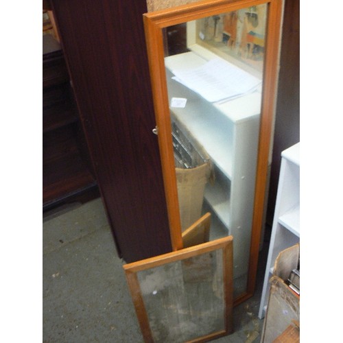 322 - 2 X PINE-FRAMED WALL MIRRORS.