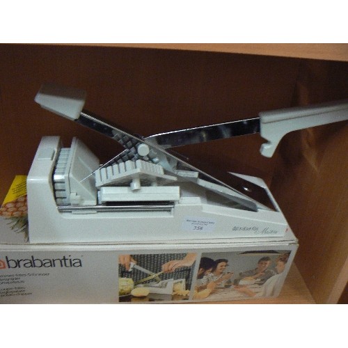 358 - BRABANTIA POTATO CHIPPER. WITH BOX AND ATTACHMENTS.