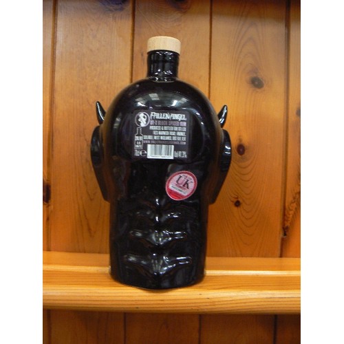 405 - FALLEN ANGEL BLACK DECANTER. DT-3 BLACK SPICED RUM[EMPTY!]