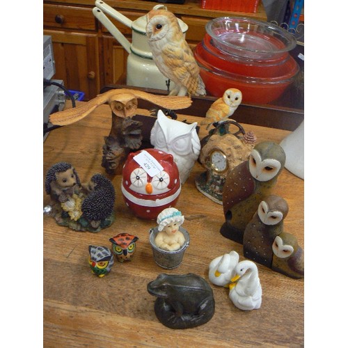 429 - OWL COLLECTION, ALSO HEDGEHOG, FROG & DUCKS.