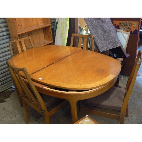 437 - RETRO TEAK NATHAN DINING TABLE WITH 4 CHAIRS