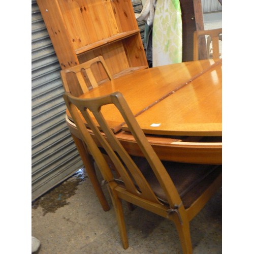 437 - RETRO TEAK NATHAN DINING TABLE WITH 4 CHAIRS