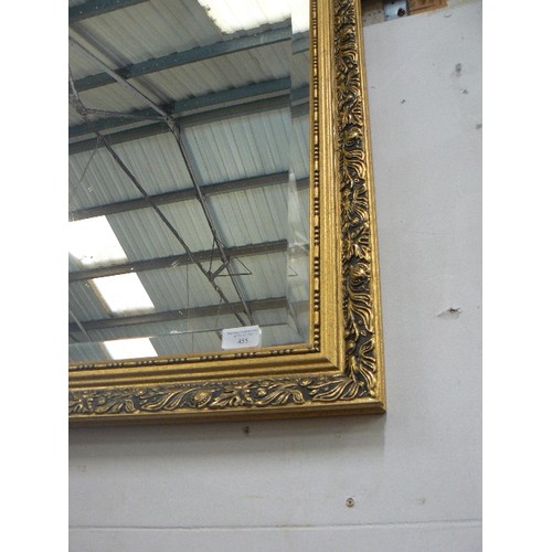 455 - GOLD ONATE FRAMED BEVEL EDGE MIRROR