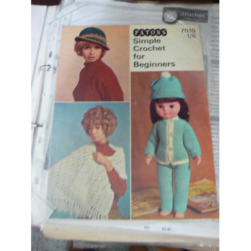 468 - 3 FOLDERS OF DRESS MAKING, THE PRIMA PATTERN, CROCHET,ETC