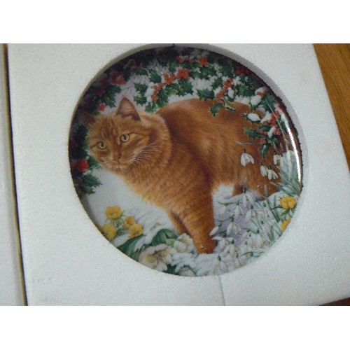 422 - CAT INTEREST. 2 X LIMITED EDITION PLATES 'THE FOUR SEASONS' BY DANBURY MINT. LYNFASCAT IN AUTUMN & D... 